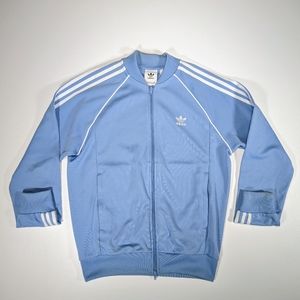 Adidas Originals Superstar Full Zip Track Jacket Ash Blue Pockets Mens Size M